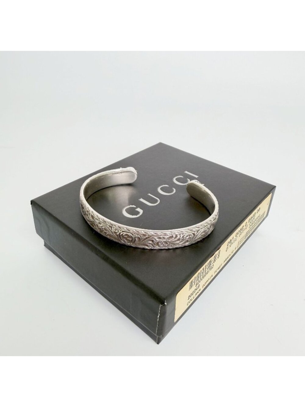 Gucci Cat Head Arabesque Interlocking G Bangle 925 Sterling Silver Vintage